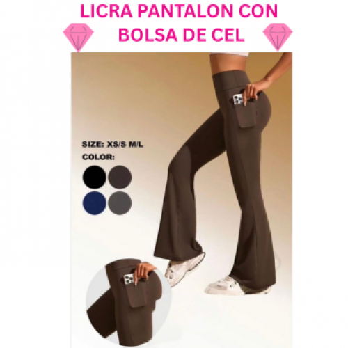 LICRA PANTALON CON BOLSA DE CEL